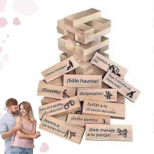 Spaanse torenstapelspel, spelletjes voor stellen, cadeaus, ideeën voor een date-avond, houten toren (26-27 cm)