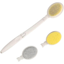 3 in 1 Bath Brush Foldable Long Handle for Shower Exfoliating Dry Skin Brushing