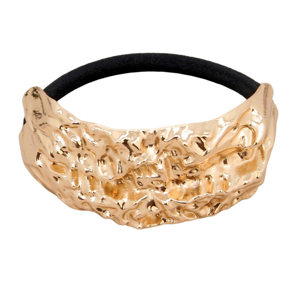 Xinwanna Hair Tie Alloy Bowknot Geometric Decor Elastic Band Non-Irritating Scalp High Elasticity Ponytail Holder Hair Accessories (Type A)