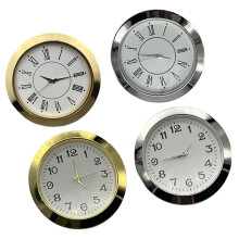 Pack of 4 55mm Quartzs Round Clock Heads Insert with Arabic or Roman Numerals for Crafting and Repair Clock Replacement