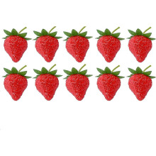 10Pcs Artificial Strawberry Lifelike Fruit Strawberries Photography Prop Home Kitchen Cabinet Party Ornament
