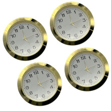Pack of 4 55mm Quartzs Round Clock Heads Insert with Arabic or Roman Numerals for Crafting and Repair Clock Replacement