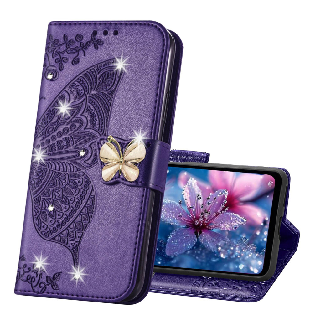 Wallet Case For Galaxy S25 Plus, Butterfly Embossed Pu Leather Flip Cover With Card Holder And Stand For Women 9092120197419