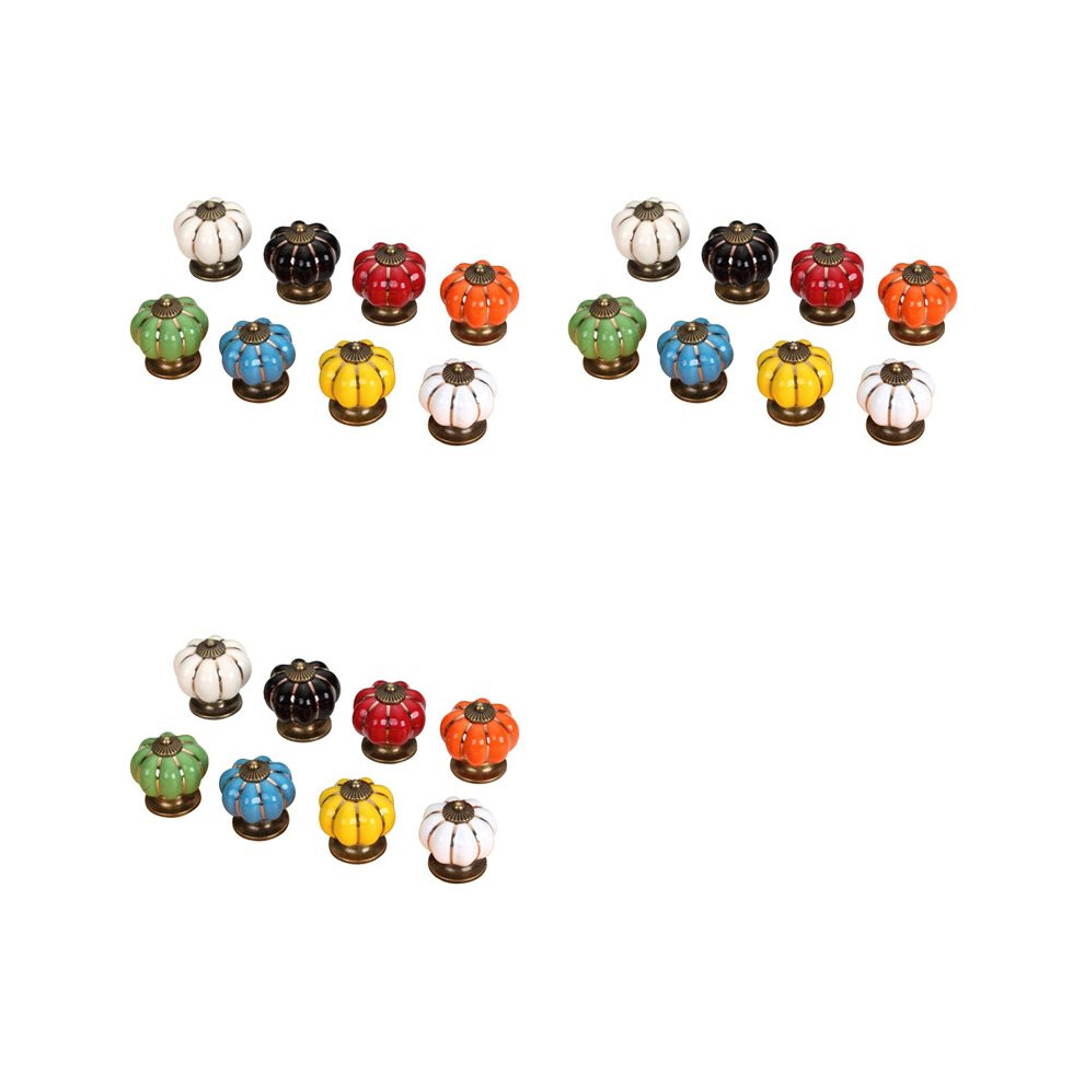 24Pcs Pumpkin Ceramic Handles 38Mm Drawer Knobs Cupboard Door Handles Single Hole Cabinet Handles 6033891479291