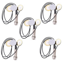 Micrófono de contacto piezoeléctrico 5X con 3 transductores y conector de clavija final, compatible con kalimba.