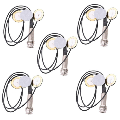5X Piezo Μικρόφωνο Επαφής 3 Μαγνήτες Μετατροπέα με Υποδοχή End Pin Συμβατό με Kalimba