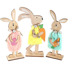 Wooden Easter Bunny Decorations Set of 2 or 3