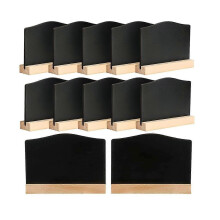 12 Mini Chalkboard with Stand, Small Blackboard Wooden Signs for Labelling, Mini Board Set, Place Cards, Price Tags