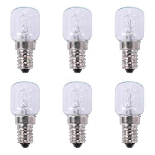 6X E14 High Temperature Bulb 500 Degrees 25W Halogen Bubble Oven Bulb E14 250V 25W Quartz Bulb