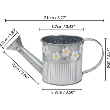Vintage blomsterbøtte, gårdshusdekor, galvanisert metall rustikk vannkanne med håndtaksdesign, dekorativ bruk kun for innendørs utendørs