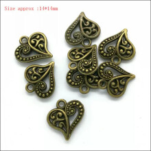 Lot Antique Charms Pendants For Earrings Bracelet Necklace Jewelry Making DIY-No.630- Hollow out Heart - 15pcs