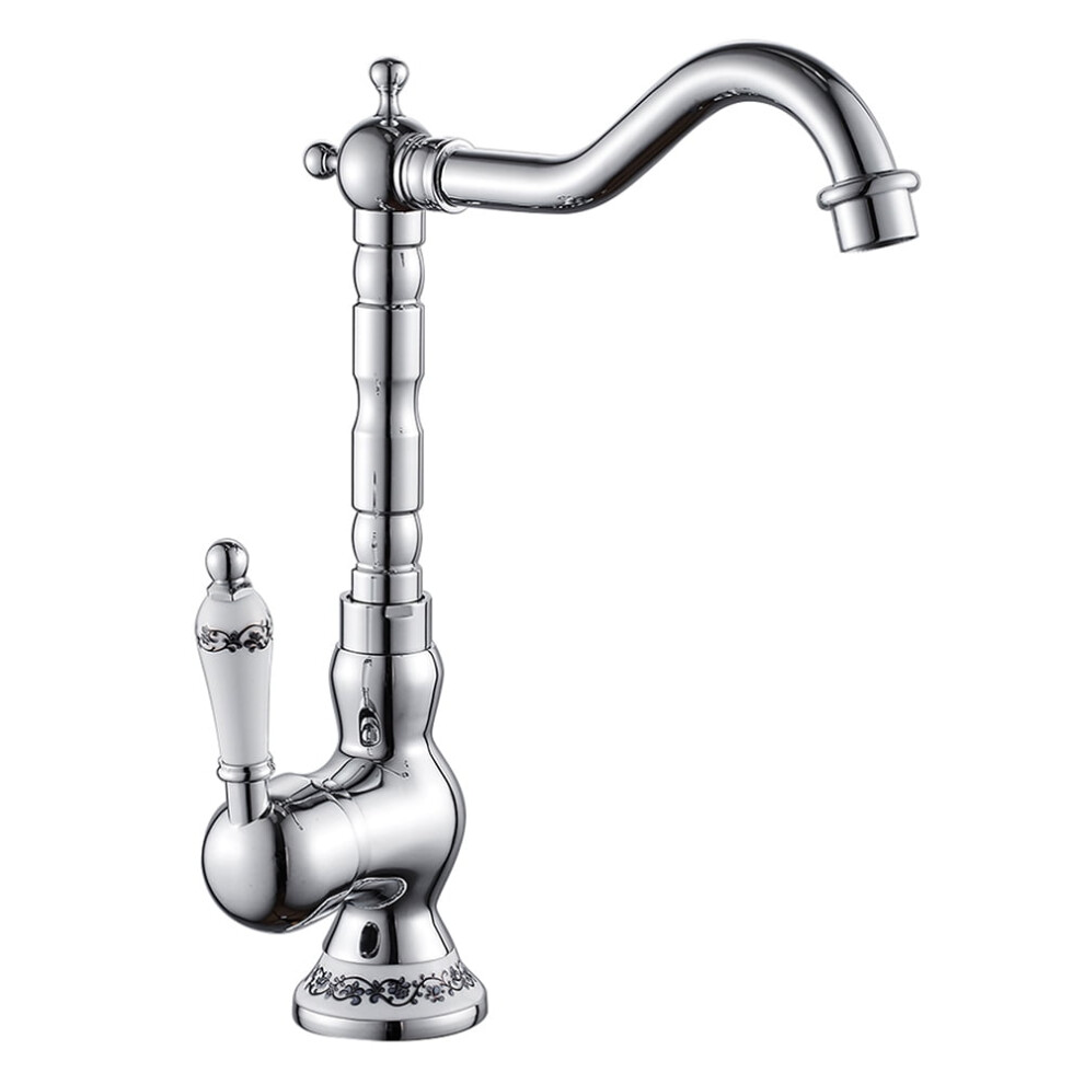 Brass Kitchen Sink Taps Single Lever Traditional 360 Degree Swivel Mixer Tap Hot Cold Sink Faucet 9028731260891