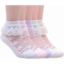 pares de calcetines con volantes para niñas pequeñas, calcetines blancos de encaje hasta el tobillo para mujer, calcetines de verano de malla.