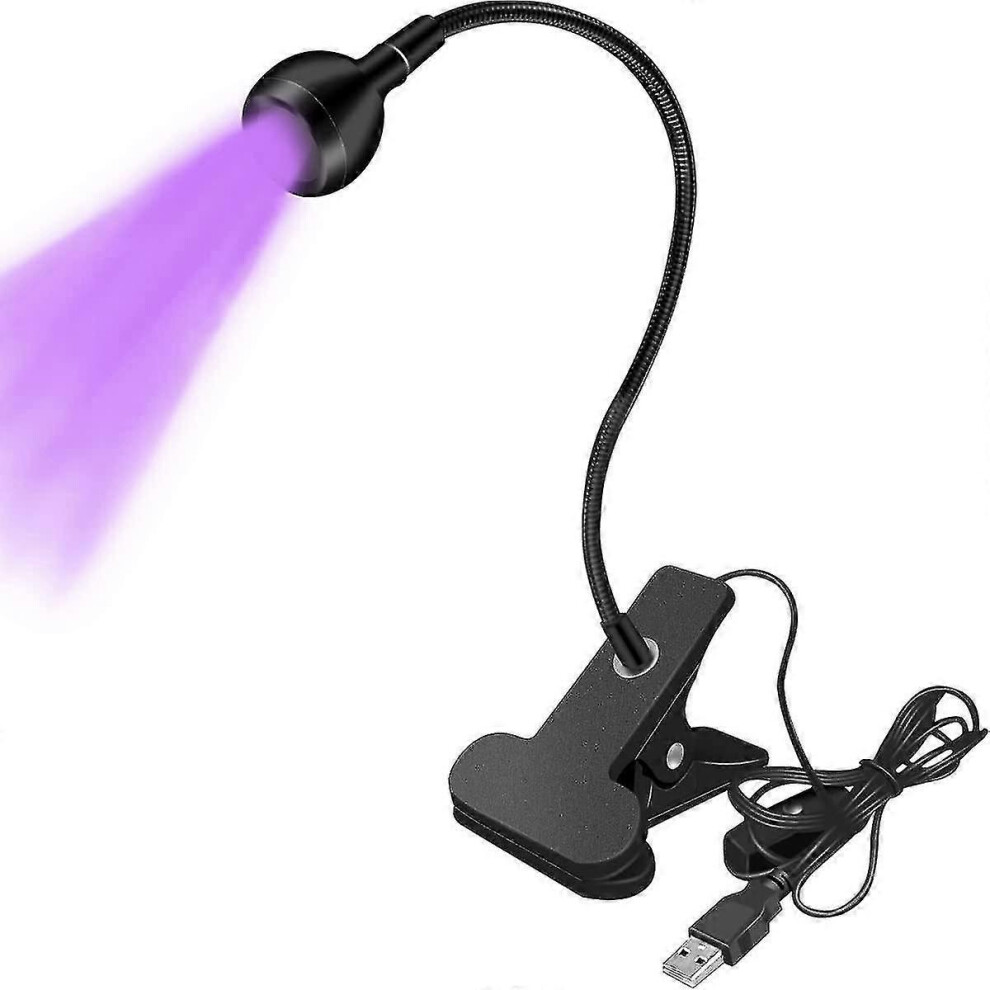 3w Led Ultraviolet Light With 4 Dimmable Brightness Flexible Gooseneck Lamp Usb-powered Uv Gel Curing Lamp For Fluorescent Paint Led Desk Light Clamp