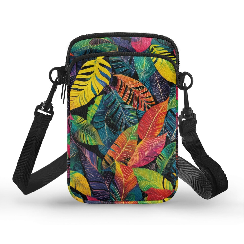Leaf Pattern Double-Layer Polyester Shoulder Bag