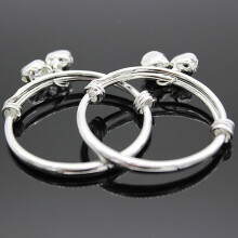 Soumake Bracelet Embossing Design Adjustable Jewelry Bell Pendant Baby Bangle For Toddler Fashion