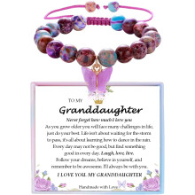 Colorful Imperial Jasper Bracelet with Butterfly Charm – Christmas/Birthday Gift for Daughter, Granddaughter, Bestie – Healing Stone Jewelry
