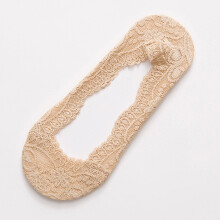 Onzichtbare sokken voor dames – 5 paar ademende, antislip, transparante lage kanten sokken (beige)
