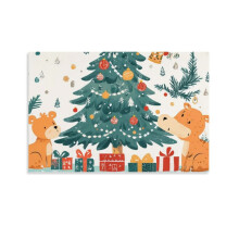Modern Christmas Canvas Wall Art for Bedroom – 8x12in Unframed, Baby's First Christmas Decor
