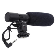Camera, Stereo Video Audio Recording 3.5mm Mic with Windshield Foam Cover for Interview
