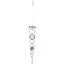 Wind Chime Windmill Crystal Metal Wire Crystal Ball Wind Spinner Spiral Tail for Outdoor Garden Dec