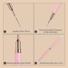 KINCJON 5PCS 7/9/11/15/25mm Nail Liner Brush Set UV Gel Nail Brushes Kits French Stripe Line Painting Drawing Flower Pen Tools,C