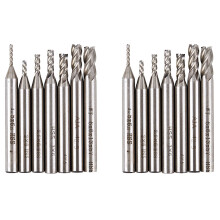 SWT 14Pcs HSS CNC 4 Flutes End Mill Milling Cutter Drill Bit Set 1.5 2 2.5 3 4 5 6mm