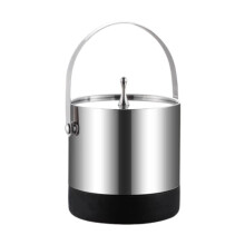 Cubo de hielo cilíndrico para mantener las bebidas frías. Recipiente de enfriamiento de metal. Cubo de hielo para champán, ideal para bares,
