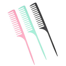 3 Pcs Wide Tooth Rat Tail Comb Tip Tail Combs for Wet Curly Hair for Women Men Green Pink Black