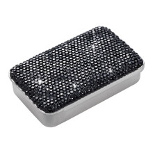 Easy Operations Storage Case Decorated With Gemstones-Black