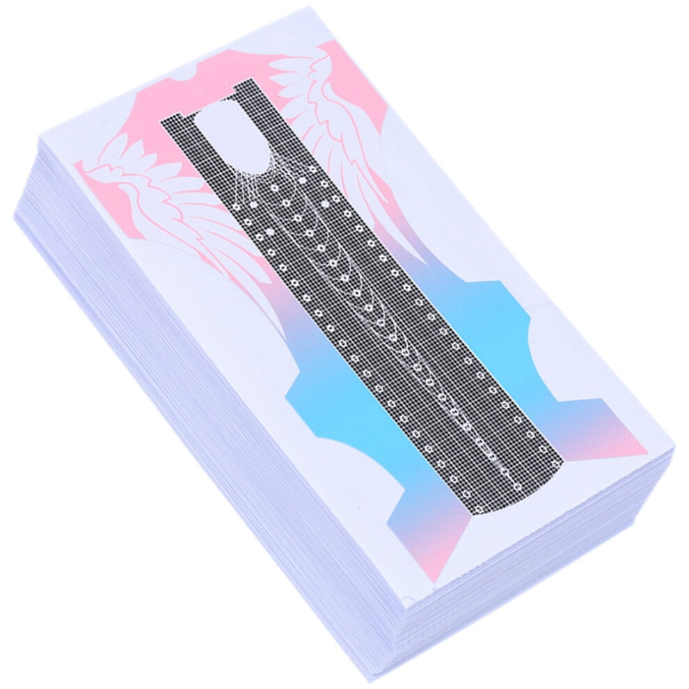 unbranded 100pcs Nail Art Forms Sticker Nail Extension Paper Holders DIY Nail Shape Stickers