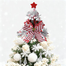 Red Christmas Bow Tree Topper Hat