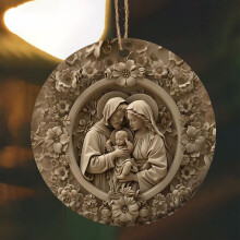 Kerststal hangend ornament, 2D religieuze decoratie