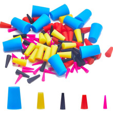 115PCS Silicone Tapered Plugs (5 Sizes), High-Temp, Reusable Test Tube & Bottle Stopper Kit for Painting/DIY – Compatible with Standard Tubes