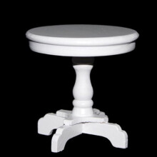 Mini Table Dollhouse Furniture Miniature Table White Wood 5.0X5.0X5.0In for Adults over 3 Years 1Set