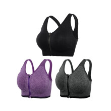 FANNYC3Pack Sömlös Bekväm Sport-BH För Damer Ryggremmar Långa Sport-BH:ar Medium Stöd Yoga Tränings-BH Med Avtagbara Vadderingar