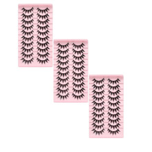 Gene false Manga, pachet de 1-5, volum natural 3D, stil coreean/japonez, compatibile cu formele asiatice ale ochilor