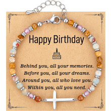 Dainty Cross Bracelet for Women – Birthday, Valentine’s, Easter, Christmas Gift | Compatible with Christian Gifts for Her, Sister, Mom, Daughter