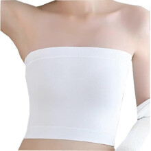 (Small,White)Strapless Binder Women Lesbian Tomboy Elastic Flat Chest Compression Top Vest Pull On Shapewear Cosplay Bra  way(Gift Of K)Large-Black