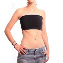 (Small,Black)Strapless Binder Women Lesbian Tomboy Elastic Flat Chest Compression Top Vest Pull On Shapewear Cosplay Bra  way(Gift Of K)Large-Black