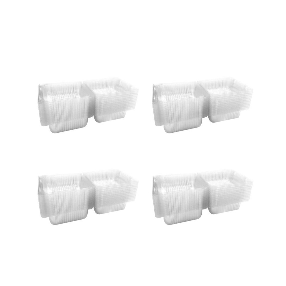 Typecat 400Pcs Single Individual Cake Slice Boxes Dessert Containers Cheesecake Boxes Stackable Square Boxes Clear Food Boxes
