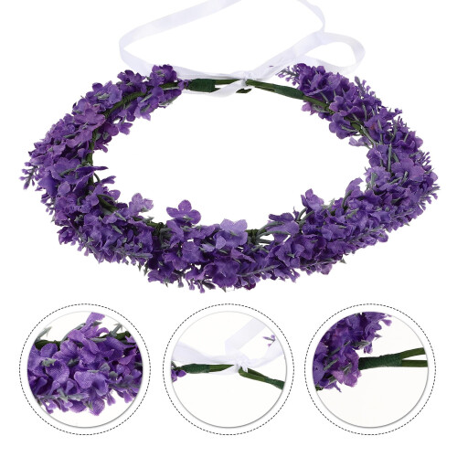 Lavendelblomsterpandebånd til piger, stof