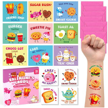Funny Food Pun Valentine Cards for Kids 33 Sets