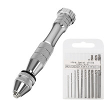Small Hand Operated Drill Comes With 10Pcs Twist Drills Bit