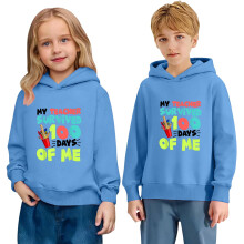 100Days Of School Gutter Jente Hettegenser Langermet Pullover100Days Celebration Hettegensere Koselige Topper
