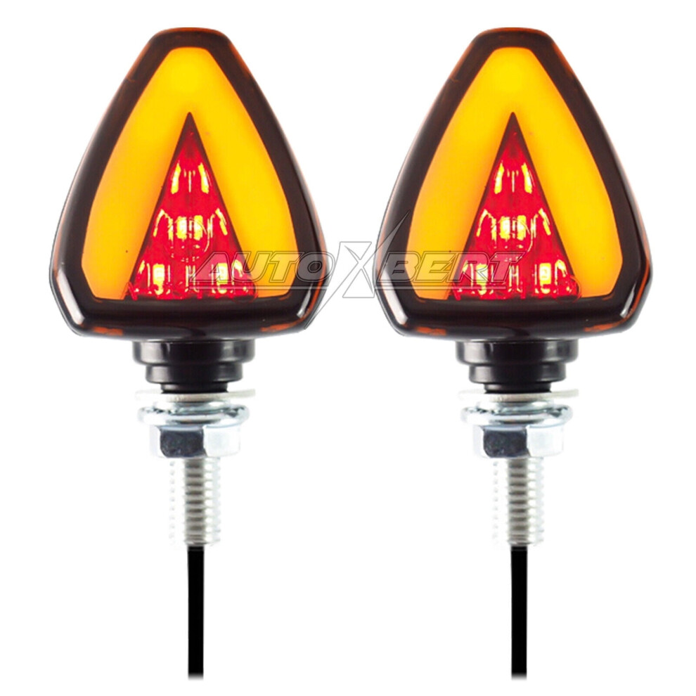 2X M8 Universal Motorcycle Turn Signal Indicator Brake Blinker 12V For Honda Suzuki Yamaha Amber/Light 9028731975566