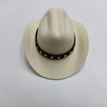Funny Pet Hat Beige Pet Cowboy Hat Western Cowboy Dressup Props Adjustable Pet Cap for Puppy & Kitten - M