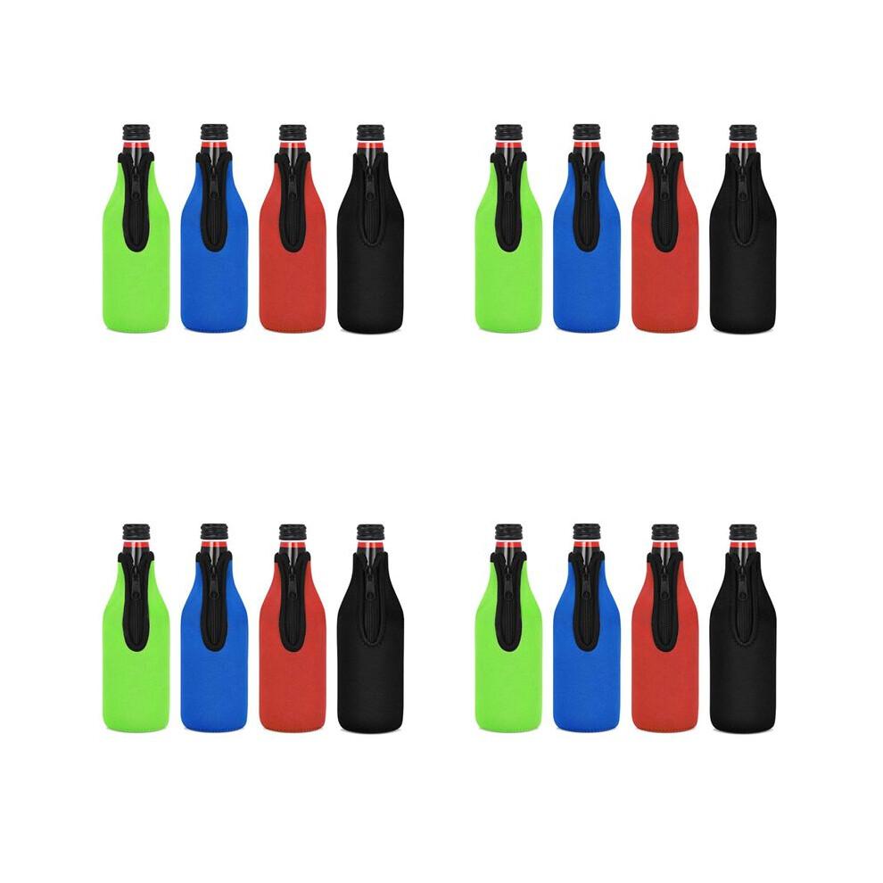 Typecat 16 Pack Beer Bottle Insulator Sleeve Keep Drink Cold,Zip- Bottle Jackets,Beer Bottle Cooler Sleeves,Neoprene Cover