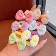 Conjunto de 6 Elásticos de Cabelo Infantis com Flores em Cores Doces para Meninas, Prendedores de Rabo de Cavalo e Acessórios para Cabelo