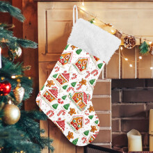 Christmas Stockings Gingerbread Christmas 17.7" Large Stocking Decoration 2 Pack